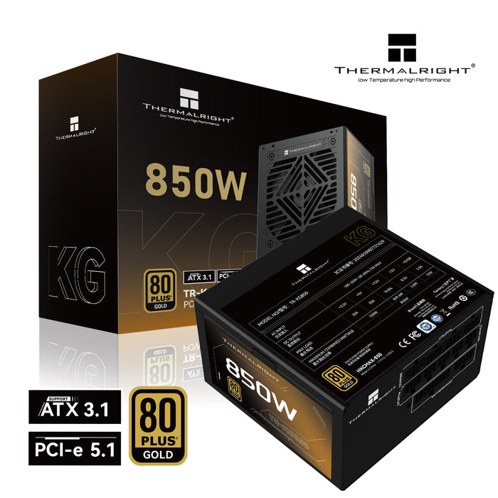 850W Thermalright KG-850 Black ATX 3.1 Gold Modular PSU