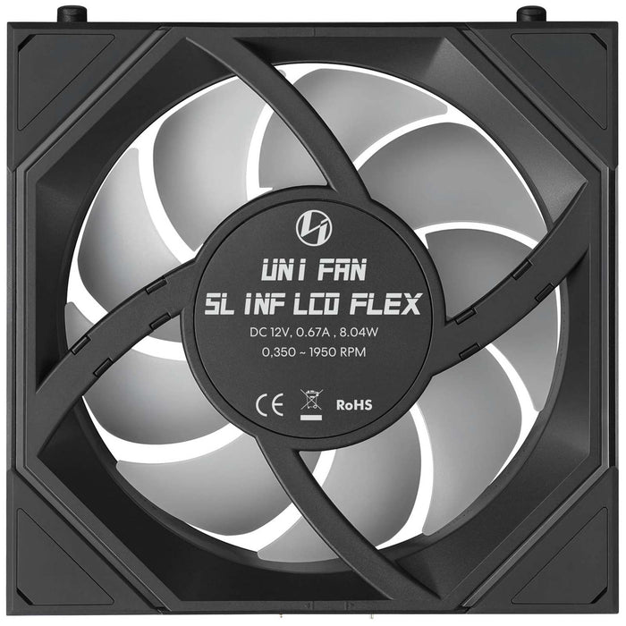 Lian Li UNI FAN SLINF LCD FLEX 120mm Fan - Black