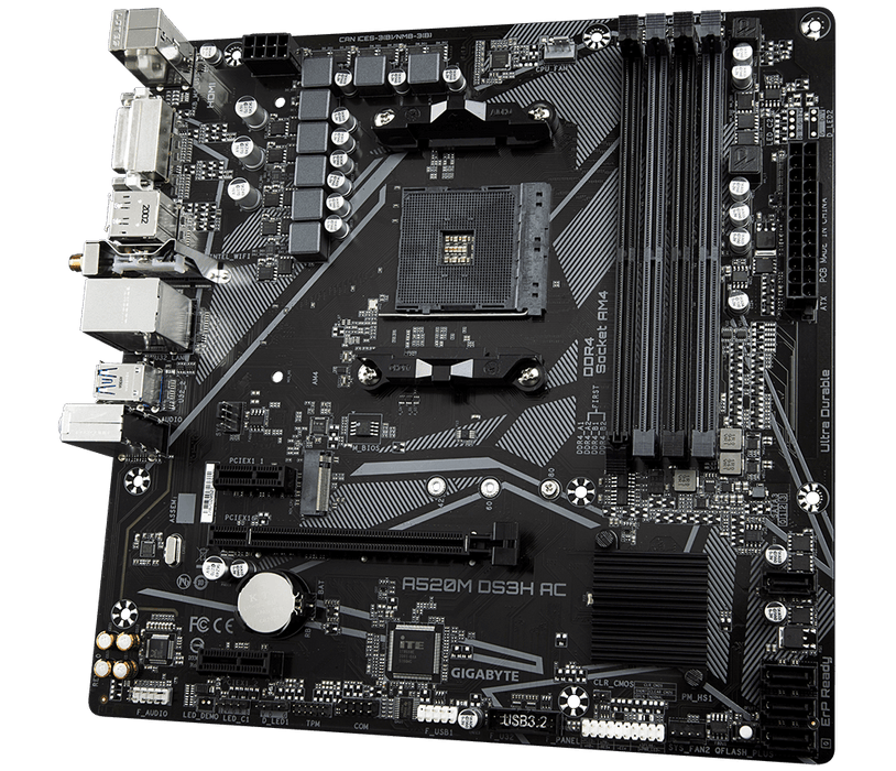 Gigabyte A520M DS3H AC Micro ATX AM4 Motherboard