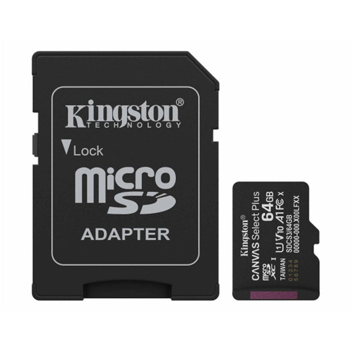 64GB Kingston Canvas Select Plus MicroSD Card with Adapter