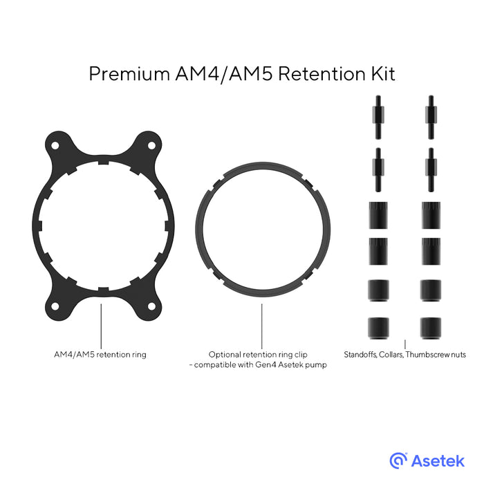 Asetek Premium Mounting Bracket Kit AMD AM5/AM4 — Computer Orbit