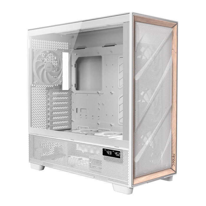 Antec FLUX PRO Mesh White Wood ATX PC Case