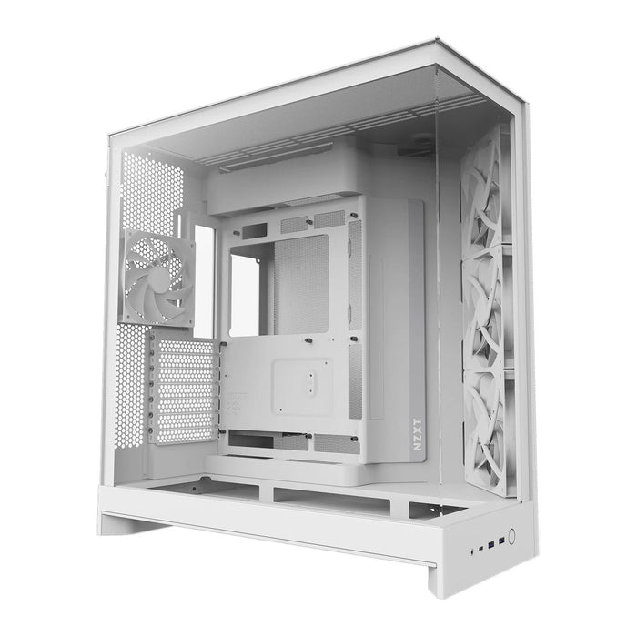 NZXT H9 Flow 2025 White ATX Dual Chamber PC Case