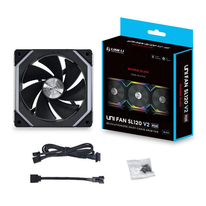 Lian-Li UNI FAN SL120 V2 Reverse Blade A-RGB Black 120mm Fan