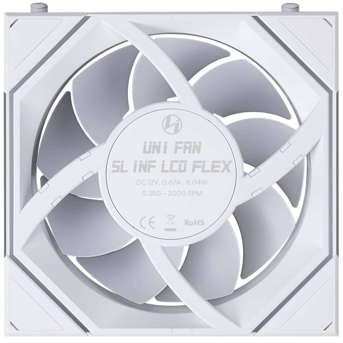 Lian Li UNI FAN SLINF LCD FLEX 120mm Triple Fan Pack - White