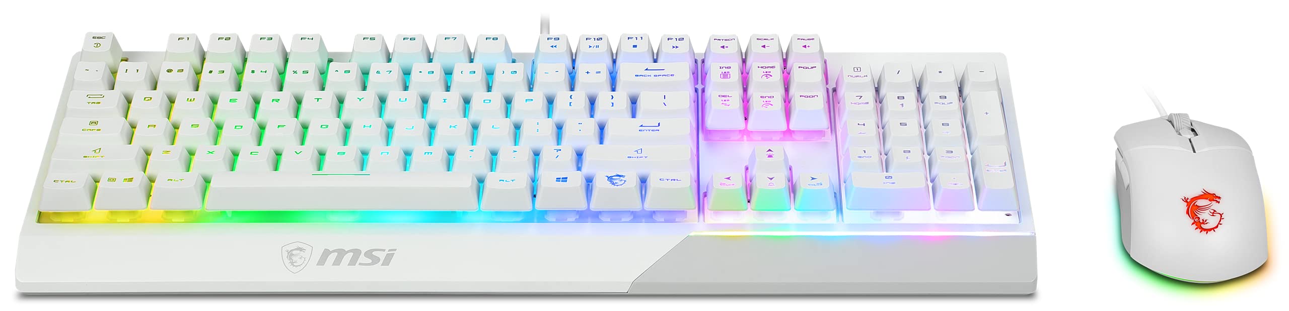 MSI VIGOR GK30 COMBO White Gaming Keyboard + Mouse Bundle
