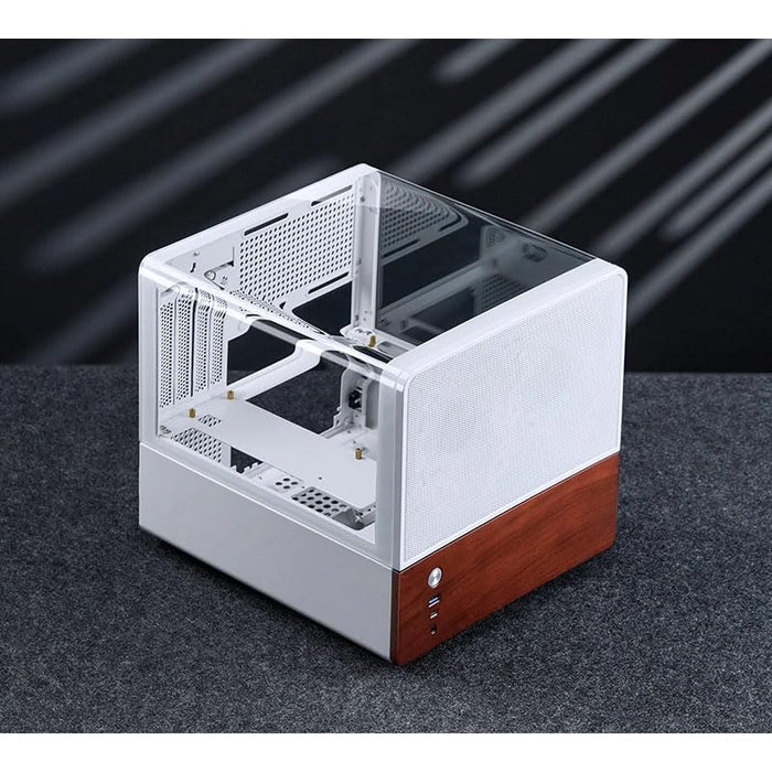 Jonsbo V12 White TG Wood Micro-ATX PC Case