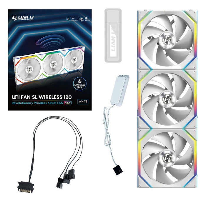 Lian-Li UNI SL120 Wireless A-RGB White 120mm Triple Pack