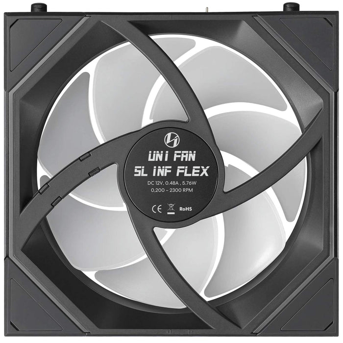 Lian Li UNI FAN SLINF FLEX Reverse 120mm Triple Fan Pack with Controller - Black