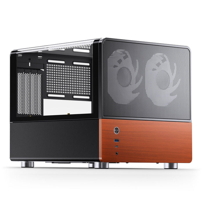 Jonsbo V12 Black TG Wood Micro-ATX PC Case