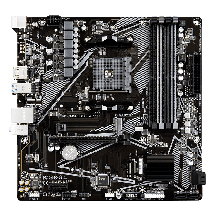 Gigabyte A520M DS3H V2 Micro ATX AM4 Motherboard