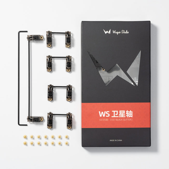 Wuque Studio WS Stabs V3.1 Black Glitter 1.6mm Screw-In Stabilisers