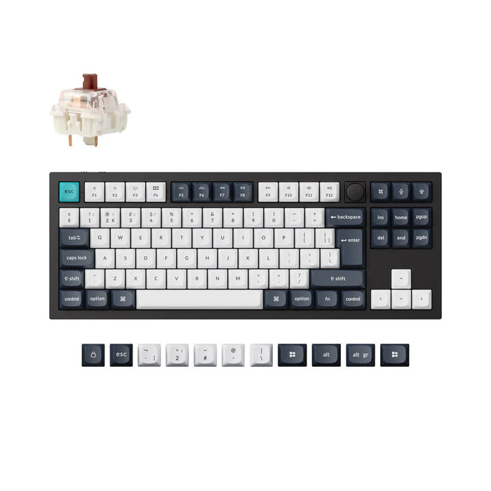 Keychron Q3 Max Black RGB TKL ISO UK Gateron Jupiter Brown