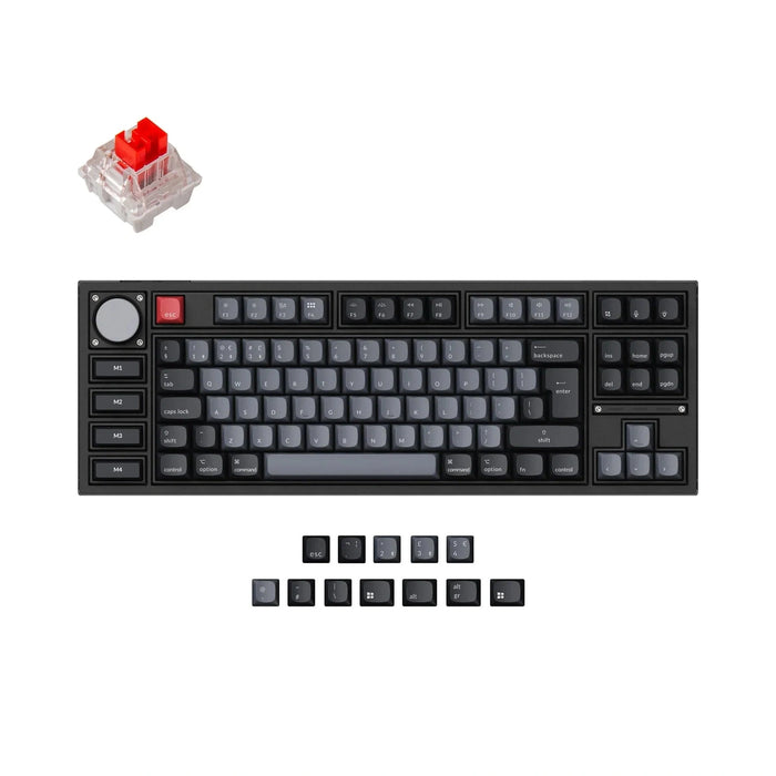 Keychron Q3 Pro Knob Carbon Black RGB TKL ISO UK K Pro Red