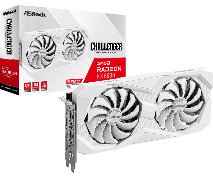 8GB ASRock RX 6600 Challenger White Graphics Card