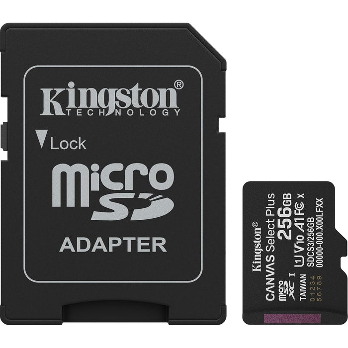 256GB Kingston Canvas Select Plus MicroSD Card with Adapter