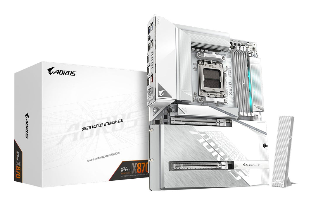 Gigabyte AORUS X870 STEALTH ICE Wi-Fi 7 ATX AM5 Motherboard