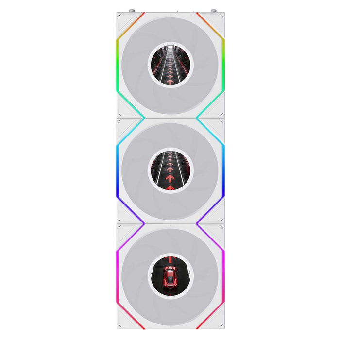 Lian Li UNI FAN TL LCD FLEX 120mm Triple Fan Pack - White