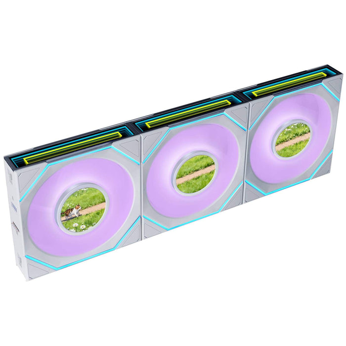 Lian Li UNI FAN SLINF LCD FLEX Reverse 120mm Triple Fan Pack - White