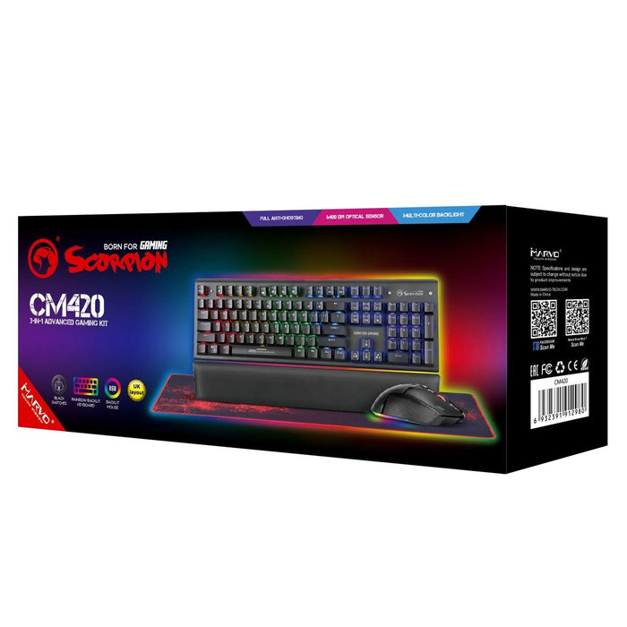 MARVO SCORPION 3 IN1 KEYBOARD, MOUSE, MOUSE MAT GAMING BUNDLE