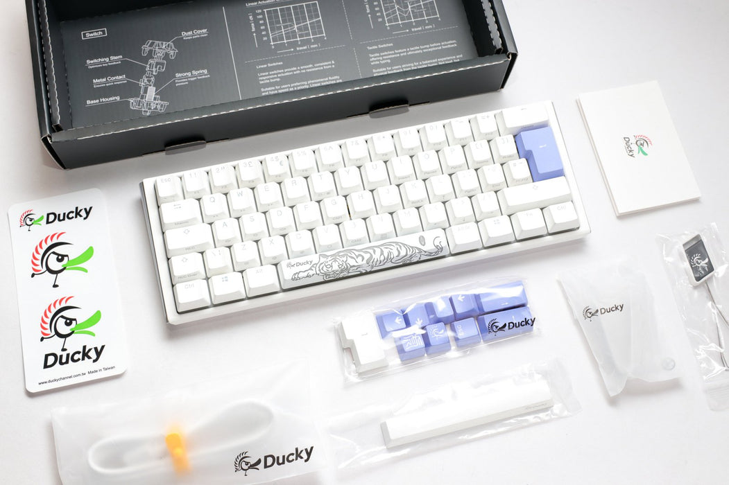 Ducky One 3 Mini Pure White UK ISO RGB Cherry MX Blue