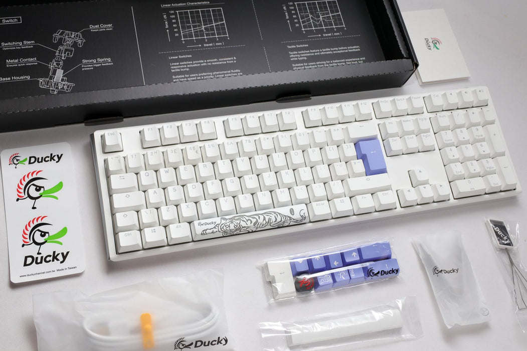 Ducky One 3 Pure White UK ISO RGB Cherry MX Silver