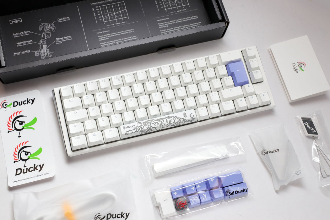 Ducky One 3 SF Pure White UK ISO RGB Cherry MX Brown