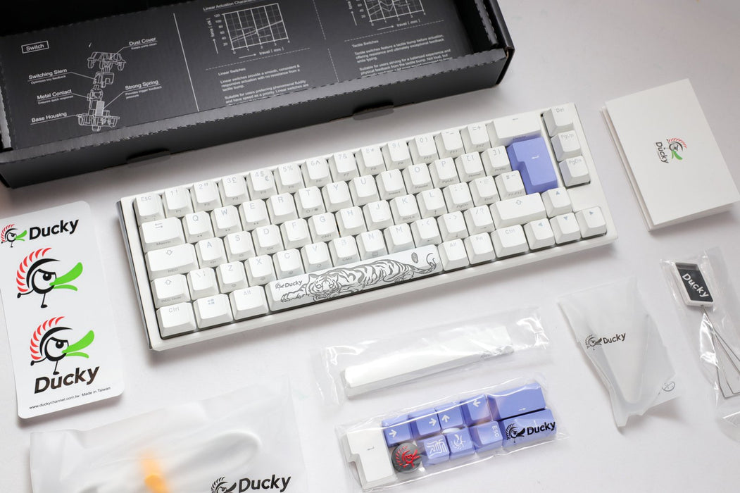 Ducky One 3 SF Pure White UK ISO RGB Cherry MX Red