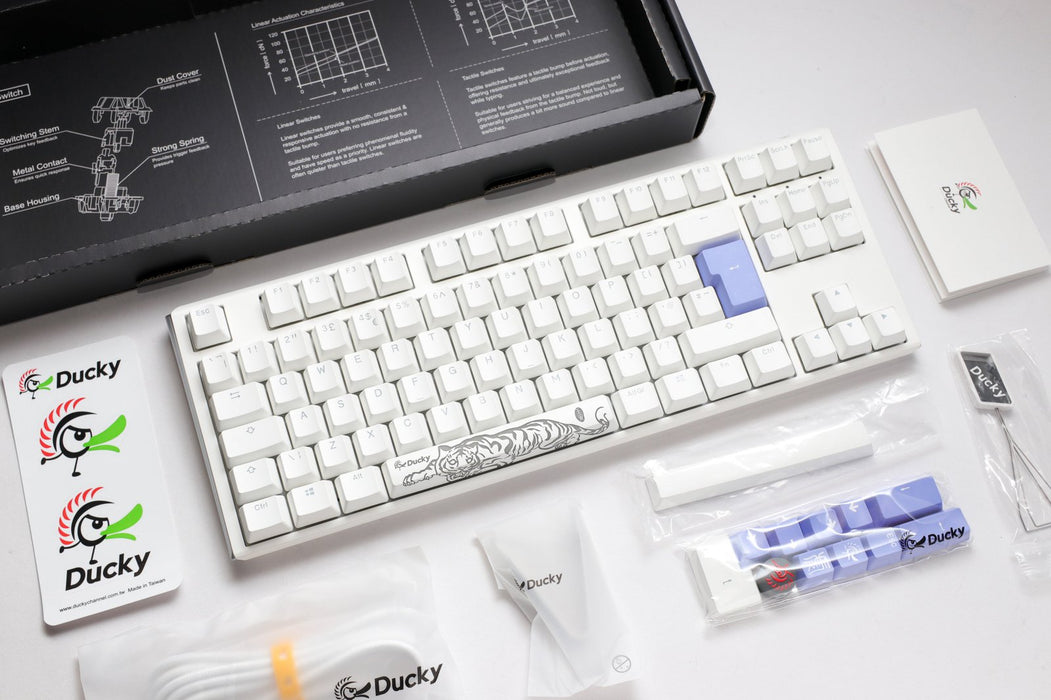 Ducky One 3 TKL Pure White UK ISO RGB Cherry MX Black