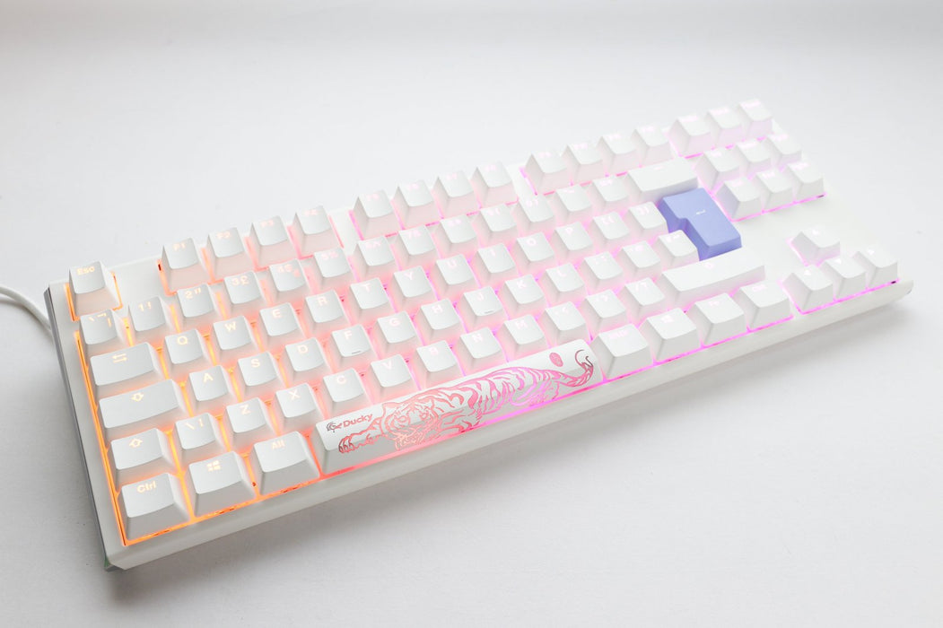 Ducky One 3 TKL Pure White UK ISO RGB Cherry MX Red