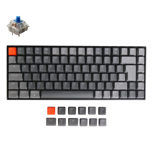 Keychron K2v2 White LED 75% ISO UK Clicky Hot-Swap Gateron Blue