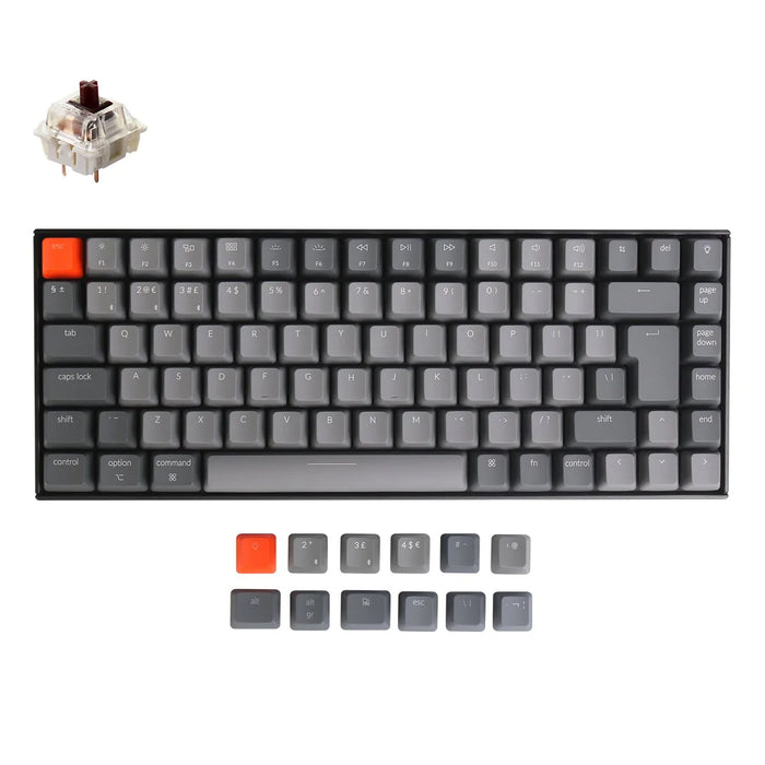 Keychron K2v2 White LED 75% ISO UK Tactile Hot-Swap Gateron Brown