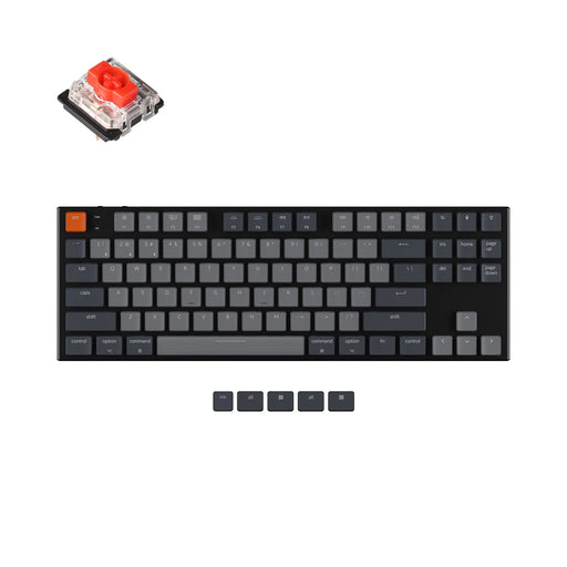 Keychron K1V5 White LED TKL USA ANSI Low Profile Gateron Red