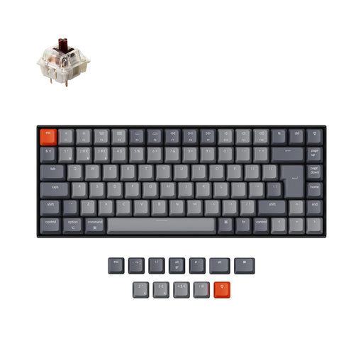 Keychron K2v2 White LED 75% ISO UK Tactile Gateron Brown