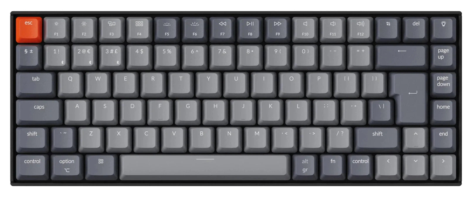 Keychron K2v2 White LED 75% ISO UK Tactile Hot-Swap Gateron Brown