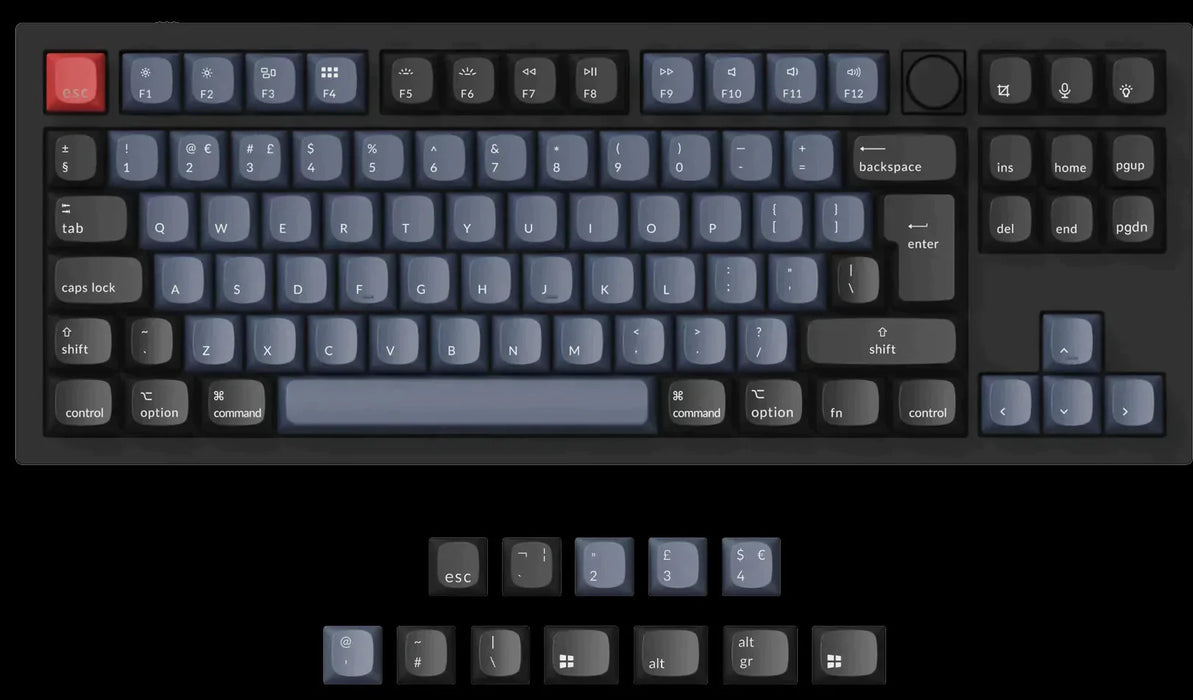 Keychron Q3 Knob QMK Carbon Black RGB TKL ISO UK Gateron Brown