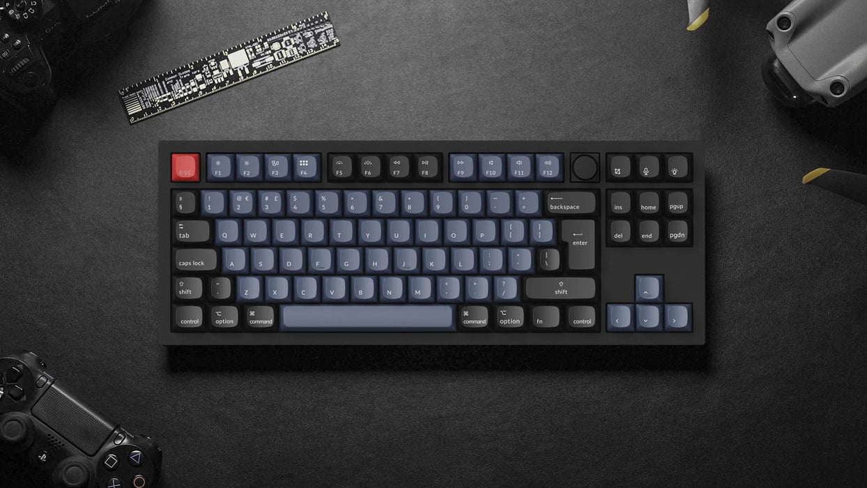 Keychron Q3 Knob QMK Carbon Black RGB TKL ISO UK Gateron Brown